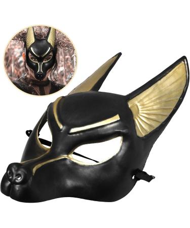 Magiclulu Anubis Mask - Egyptian Costume & Cosplay | Classic Venetian Men's Masquerade & Halloween Party Mask - Buy Online on GoSupps.com
