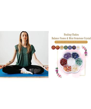 PESOENTH Natural Chakra Stones Set for Reiki & Meditation - 7pcs Engraved Chakra Symbols & Gemstone Clips - Buy Online on GoSupps.com