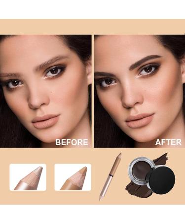 Jaysuing Dark Brown Brow Pomade with Brush | Waterproof Long Lasting Eyebrow Pomade - Non-Off Color - Buy Online on GoSupps.com