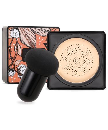 Boobeen - Foundation Mushroom Head Air Cushion - Base Makeup CC Cream Moisturizing Natural Concealer Lasting Nude Makeup - Brightening Pigment BB Cream Foundation Even Skin Tone 2 Count (Pack of 1) White