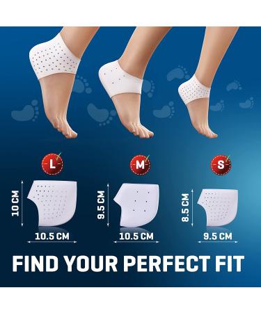 Silicone Heel Protectors - Fast Pain Relief for Plantar Fasciitis - 2 Pair Large Size Heel Cups - Breathable & Supportive for Men and Women - Buy Online on GoSupps.com