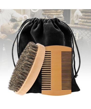 Bartkamm & Bartbrush Set beard brush with wild boar bristles beard comb for men Barts brush made of wood and beard ridge Beard Comb Beard Brush for Men Beard Care Tool for Men Travel Daily Bart Conservation