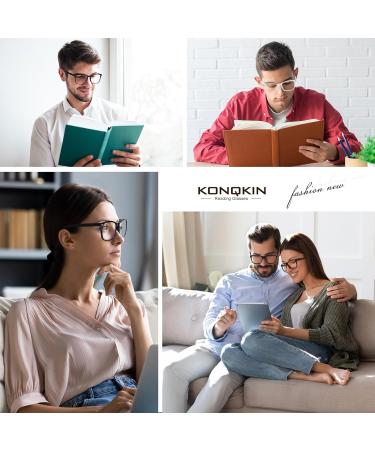 konqkin 3-Pack-Blue-Light-Blocking-Glasses-Women & Men Computer Gaming Glasses Computer Screen Filter Glasses Anti Headache Eye Strain Glasses Lightweight Eyeglasses for TV Phone 1-black+transparent+leopard - Buy Online on GoSupps.com