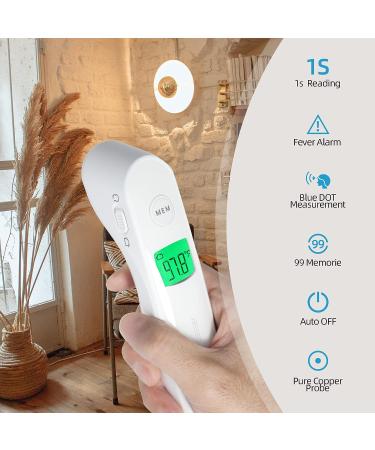 Smart Guesser Infrared Forehead Thermometer for Adults and Baby - Digital Thermometer with Fever Alarm and Memory Function - White - Buy Online on GoSupps.com