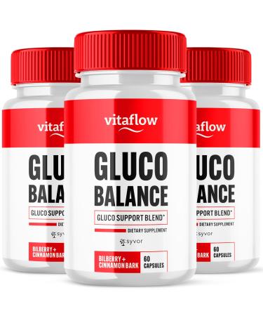 (3 Pack) Vitaflow Balance Support Supplement Capsules Official VitaFlow Support Supplements Pills with All Natural Premium Ingredients Vita Flow Advanced Glyco Balance for Men & Women (180 Capsules)