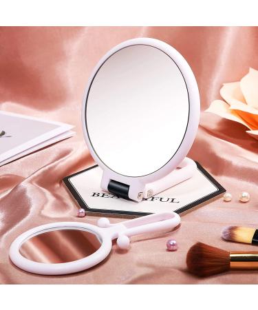 Willbond 2-Piece Magnifying Handheld and Travel Makeup Mirror Set - Double Sided Pedestal Mirror with 15x and 10x Magnification - White - Buy Online on GoSupps.com