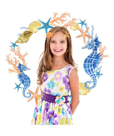 8 Pack Starfish & Sea Shell Hair Clips - Beach Mermaid Hair Accessories for Women & Girls - Buy Online on GoSupps.com