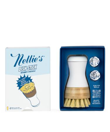 Nellie's Dish Stick + 2 Refills - A Revolutionary Environmentally Conscious Dish Soap Alternative - Easy Refills - Harnessing the Power of Nature for Green Cleaning