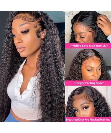 Deep Wave Human Hair Lace Front Wig - Pre Plucked 13x4 Deep Curly Brazilian Virgin Hair - 150% Density - Natural Color for Black Women - Buy Online on GoSupps.com