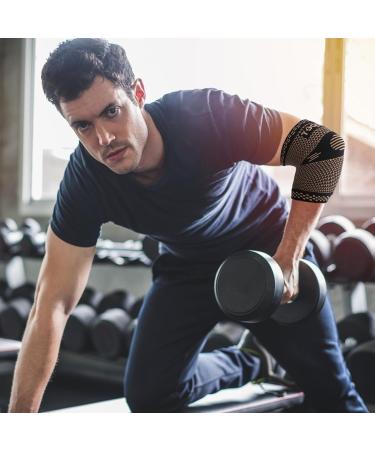 COMNICO Copper Elbow Compression Sleeve - Arm Support for Golf Tennis Elbow Pain Relief - Buy Online on GoSupps.com