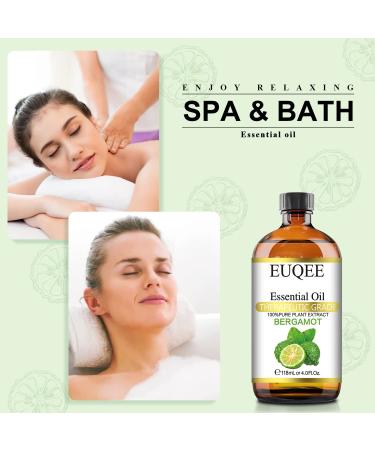 EUQEE 100% Pure Bergamot Essential Oil - 118ml Large Bottle for Aromatherapy, Diffuser, Candle & Soap Making - Buy Online on GoSupps.com