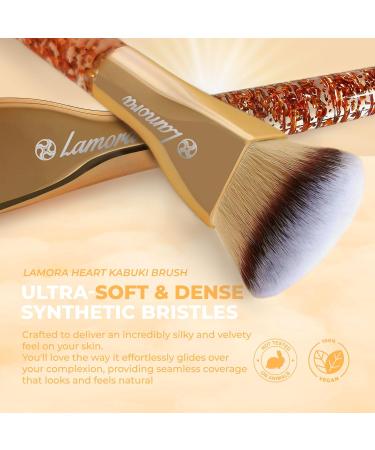 Pro-Quality Blending Liquid Makeup Foundation Brush - Contour, Kabuki & Highlighter Brush - Synthetic Bristles - Gold (Heart) - Buy Online on GoSupps.com