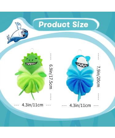 Cute Cartoon Bubble Bath Loofahs for Kids - 2 Pcs Body Scrubber Sponges - Buy Online on GoSupps.com