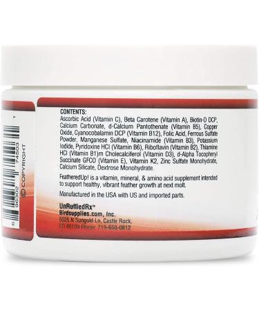 UnRuffledRx FeatherUp! Bird Multivitamin with Biotin - 90 gm - 240 Servings - Buy Online on GoSupps.com