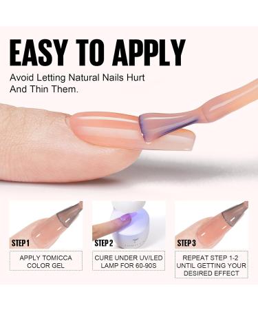TOMICCA 4PCS Jelly Nude Gel Polish Set - Sheer Clear Crystal Translucent French Manicure Kit - Buy Online on GoSupps.com