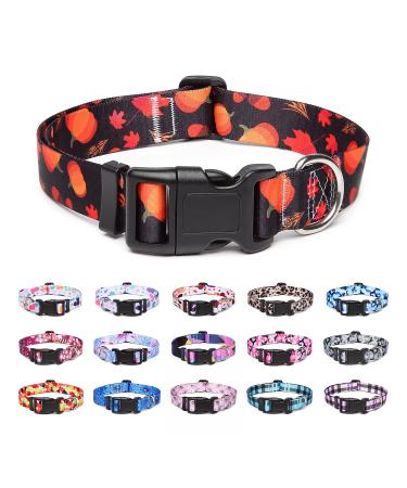 Suredoo dog collar adjustable soft & comfort nylon dog collar for small medium-sized dog puppies (s pumpkin) s (neck circumference 25-40 cm width 1.5 cm) pumpkin