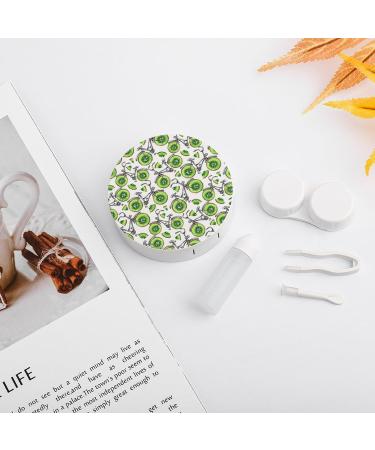 Kiwi Bike Cute Contact Lens Case Portable Round Storage Box Kit with Mirror for Travel & Daily Outdoor Use - Buy Online on GoSupps.com
