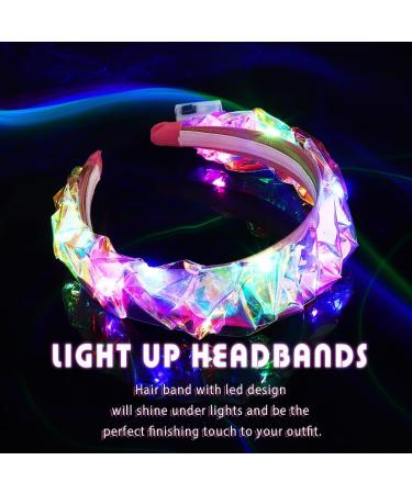 Vakkery Light Up Headbands LED Flashing Hair Band Luminous Laser Headdress Party Festival Hair Accessories for Women and Girls - Buy Online on GoSupps.com