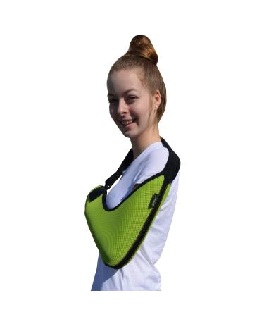 Adult Arm Sling - M Lime/Black Trim | Secure Fit, Cooling Fabric | Fits Right or Left Arm - Buy Online on GoSupps.com
