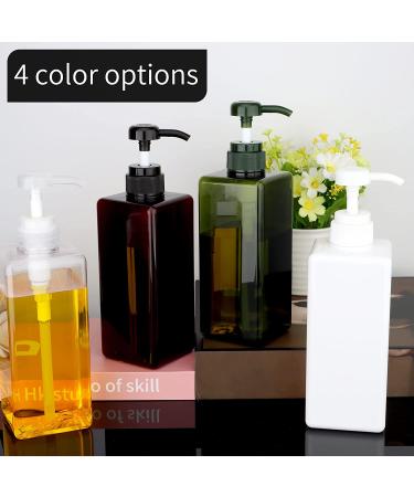 2Pack 22oz/650ml Pump Bottle Dispenser Jansburg - Refillable Square Plastic Lotion Dispenser - Empty Liquid Container for Soap, Lotion, Shampoo - White - 2PCS - Buy Online on GoSupps.com