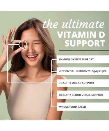 Optimal Health Systems Essential DAK1K2 | Vitamin D3 + A + K1 + K2 Immune Support Bone Health & Heart Health | Vitamin D w/MK-7 | 5000 IU | (Non-GMO Whole Food Gluten-Free) 60 Softgels - Buy Online on GoSupps.com