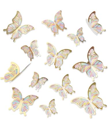 Blumomon 30pc 3D Butterfly Cake Toppers - Gold Rimmed Decorations for Weddings Baby Showers Birthdays & Parties - Buy Online on GoSupps.com