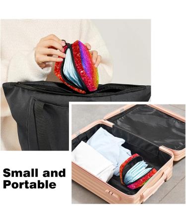 Glitter Rainbow Curve Women's Napkin Storage Bag - Portable Period Bag for Teens & Girls - Menstrual Cup Pocket & Breastfeeding Insert Holder - Buy Online on GoSupps.com