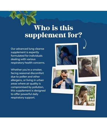 Lung Detox Mullein Leaf Capsules | Purifying Respiratory Supplement with NAC Quercetin & Cordyceps | Sinus Immunity & Breathing Support | 30 Count - Buy Online on GoSupps.com