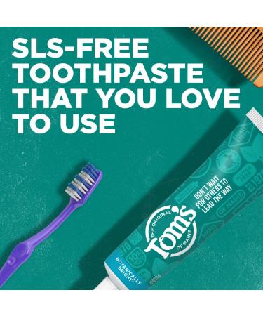 Tom's of Maine Botanically Bright Peppermint Toothpaste 4.7oz 3-Pack - Fluoride-Free, SLS-Free - Buy Online on GoSupps.com
