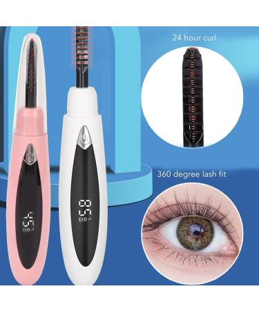 Heatedh Curler with 3 Gear Temperature Adjustment Built-in Battery LED Display Fits Lashes Use Mascara (White) - Buy Online on GoSupps.com
