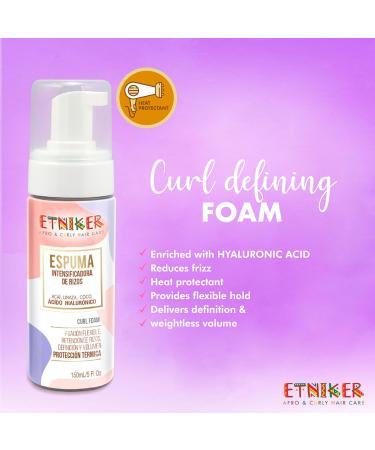 Buy Etniker Curl Foam - Frizz Control Styling Mousse for Curly & Wavy Hair | No Alcohol Parabens or Silicone | 5 fl. oz - Buy Online on GoSupps.com