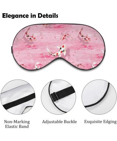 Pink Koi Fish Sleeping Mask | Sakura Flower Soft Sleep Mask | Adjustable Light-Blocking Eye Cover for Unisex | Perfect for Restful Sleep - Buy Online on GoSupps.com