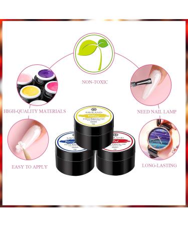 Saviland 3D Sculpture Gel Set - 12 Colors for DIY Nail Art Decoration - Carving Gels for Carved Flowers Design - Modeling Tool Included - Buy Online on GoSupps.com