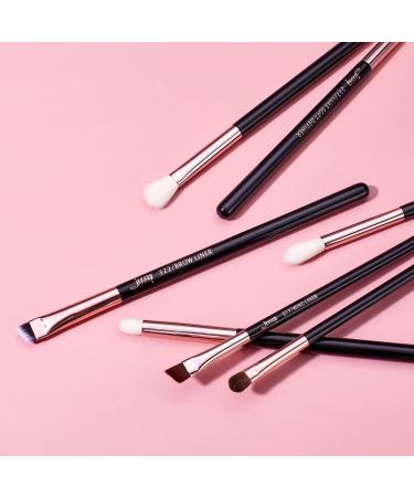 Jessup 6pc Makeup Eye Brush Set Black/Rose Gold | Perfect for Foundation Powder & Eyeshadow - Buy Online on GoSupps.com