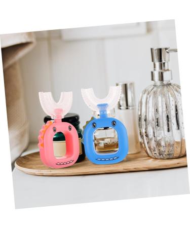JECOMPRIS 4-Piece U-Shaped Silicone Toothbrush Set for Kids - Cartoon Design Manual Baby Accessories - Blue - Buy Online on GoSupps.com