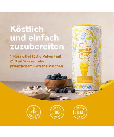 Alpha Foods Morning Fuel Breakfast Shake - Blueberry Banana - Filling & Healthy in the Morning - Meal Replacement for Women & Men - Blueberry Banan - 600g - Buy Online on GoSupps.com