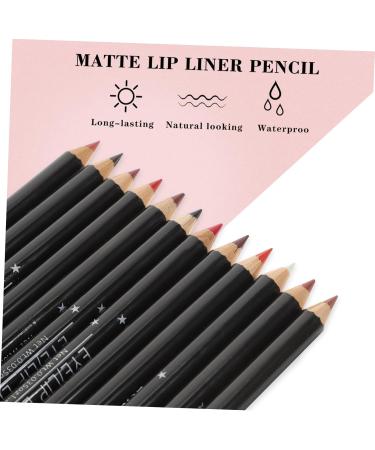 LALAFINA 12 Pcs Pencil Matte Lip Liner Set Long lasting Nude Lip Liner Matte Smudge Proof Lip Pencil Matte Lip Liner Pencil Make Up Lipliner Pencil Set for Women 1 count (Pack of 1) As Shown - Buy Online on GoSupps.com