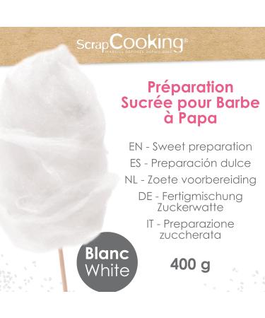 ScrapCooking 8540 White Candy Floss Sugar 400 g Sweet Candy Floss Mix for 25 Cotton Candy Floss Machine for Birthday Wedding - Buy Online on GoSupps.com