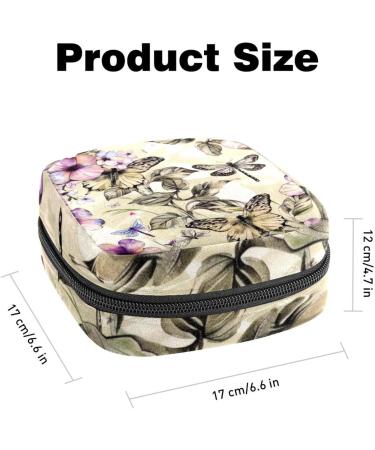 MUOOUM Menstrual Pad Bag - Zippered Women's Binding Bag for Tampons | Blue Dragonfly Pattern - 4.7x6.6x6.6 in (12x17x17 cm) - International Shipping Available - Buy Online on GoSupps.com