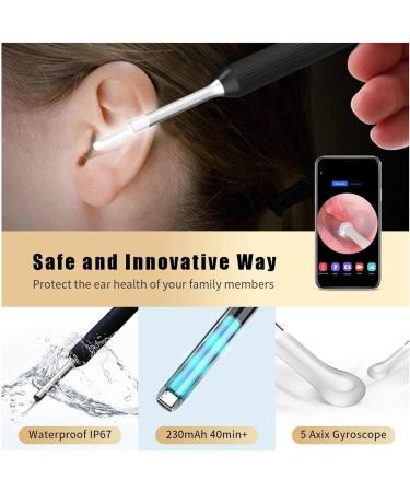 Fit For Smart Ear Cleaner Stick With Endoscope 400W High Precision Wireless Earwax Remover Set Rechargeable Otoscope Cleaning Tools(Black) - Buy Online on GoSupps.com