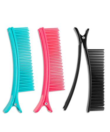 3 Pcs Hair Clips for Styling Sectioning Section Hair Quickly and Efficiently while Coloring Cutting and Styling Hair Stylist Nonslip Hair Clips for Professional Salon Home Styling Sectioning Haircuts Dying Hair DIY Accessories (Multicolour)