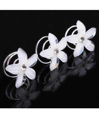 Shop Miya Beautiful White Hair Spiral Curlies with Star Flowers & Pearls - Perfect for Brides & Youth Events - Buy Online on GoSupps.com