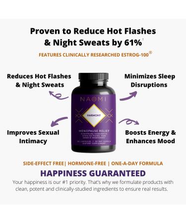 NAOMI Harmony Menopause Relief - Natural Support for Hot Flashes - 30 Veggie Capsules - Buy Online on GoSupps.com