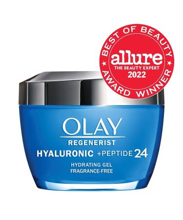 Olay Regenerist Hyaluronic Acid + Peptide 24 Gel Moisturizer 1.7 oz with Niacinamide & Free Olay Whip Travel Size - Fragrance-Free | All Day Skin Hydration - Buy Online on GoSupps.com