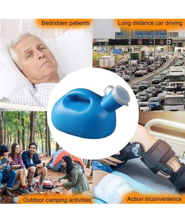 Portable Mens Potty 2000ML Large Male Urine Bottles with Lid Leakproof Pee Bottle Urine Collector for Hospital/Home/Camping/Car/Travel Blue - Buy Online on GoSupps.com