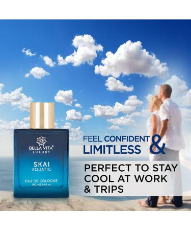 Skai Aquatic Eau De Cologne (3.48 fl. Oz.) Unisex Perfume Made with Bergamot Pink Pepper Long Lasting + Clean & Natural + Cruelty Free Ingredients - Buy Online on GoSupps.com