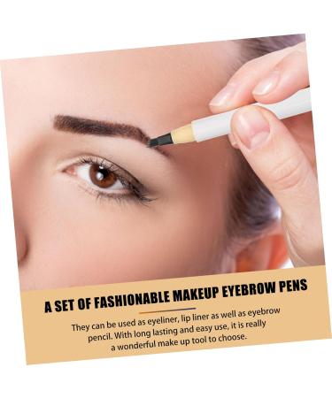 Healvian 4pcs Cosmetic Brow Pencil and Brush Eyebrow Pencil Dark Brown Abs Brow Pencil - Buy Online on GoSupps.com