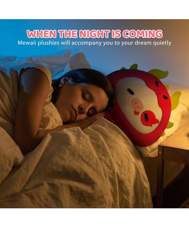 Mewaii 14'' Soft Cow Mushroom Pillow Stuffed Animal Plush Toy - Dragon Fruit Headgear 14 Inch - Cuddly Cow Plush for Kids - Buy Online on GoSupps.com