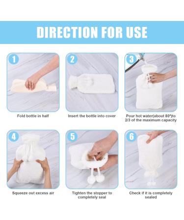 Vicloon 2L Hot Water Bottle with Soft Fluff Cover - Neck & Waist Warmth and Comfort - Ideal Gift for Birthday, Christmas, Father's & Mother's Day - Beige - Buy Online on GoSupps.com