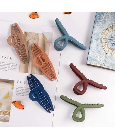 Whaline Matte Hair Claw Clips - 6 Color Strong Hold 4.3 Inch Butterfly Clamp for All Hair Types - Buy Online on GoSupps.com